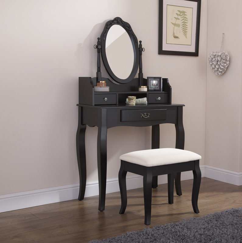 Three Posts Arnold Dressing Table Set with Mirror Wayfair.co.uk